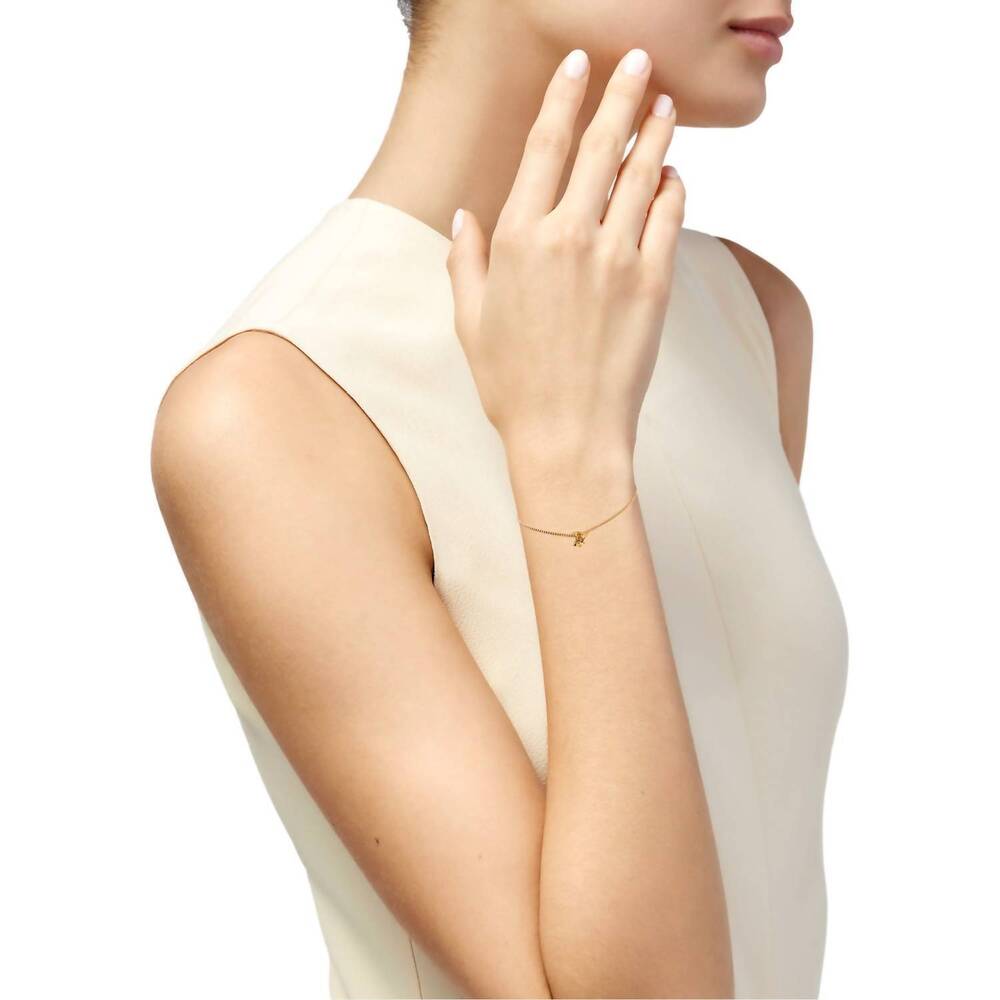 NEW SAINT LAURENT monogram twist metal chain bracelet in gold - Picture 3 of 4